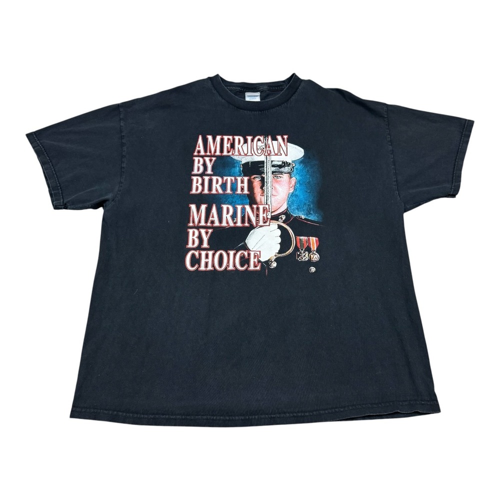 2000s Tennessee River American by Birth Marine by Choice 3D Emblem Shirt Men 2XL